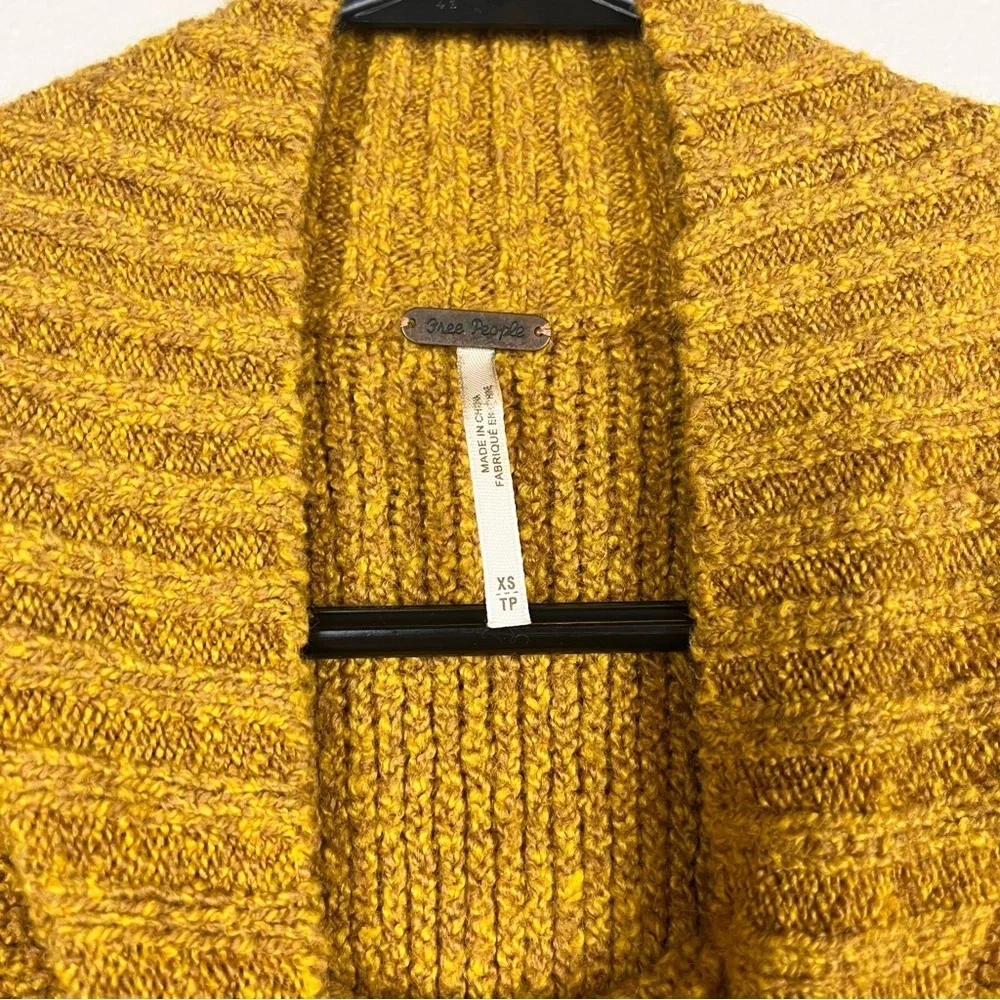 Free People Mustard Gold Boucle Mock Neck Tweedy Sweater Midi Dress